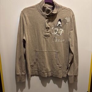 American Eagle Outfitters Vintage Fit Youth M 20" X 24" Beige Distressed Appliqu